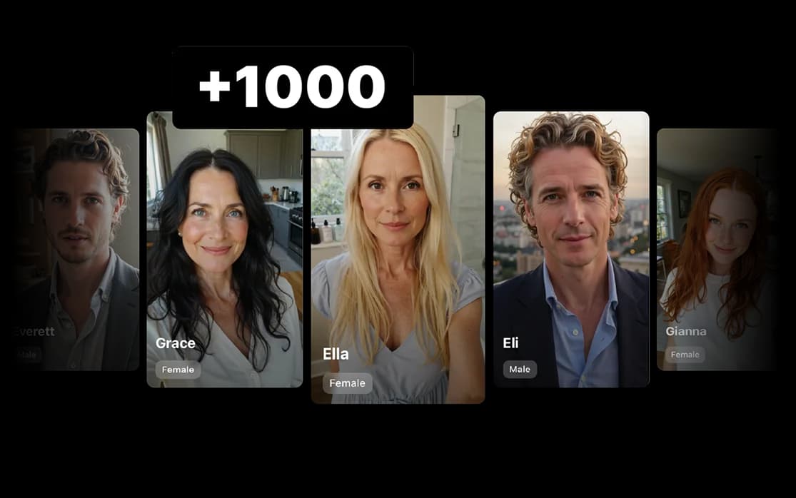 AI Avatar selection interface